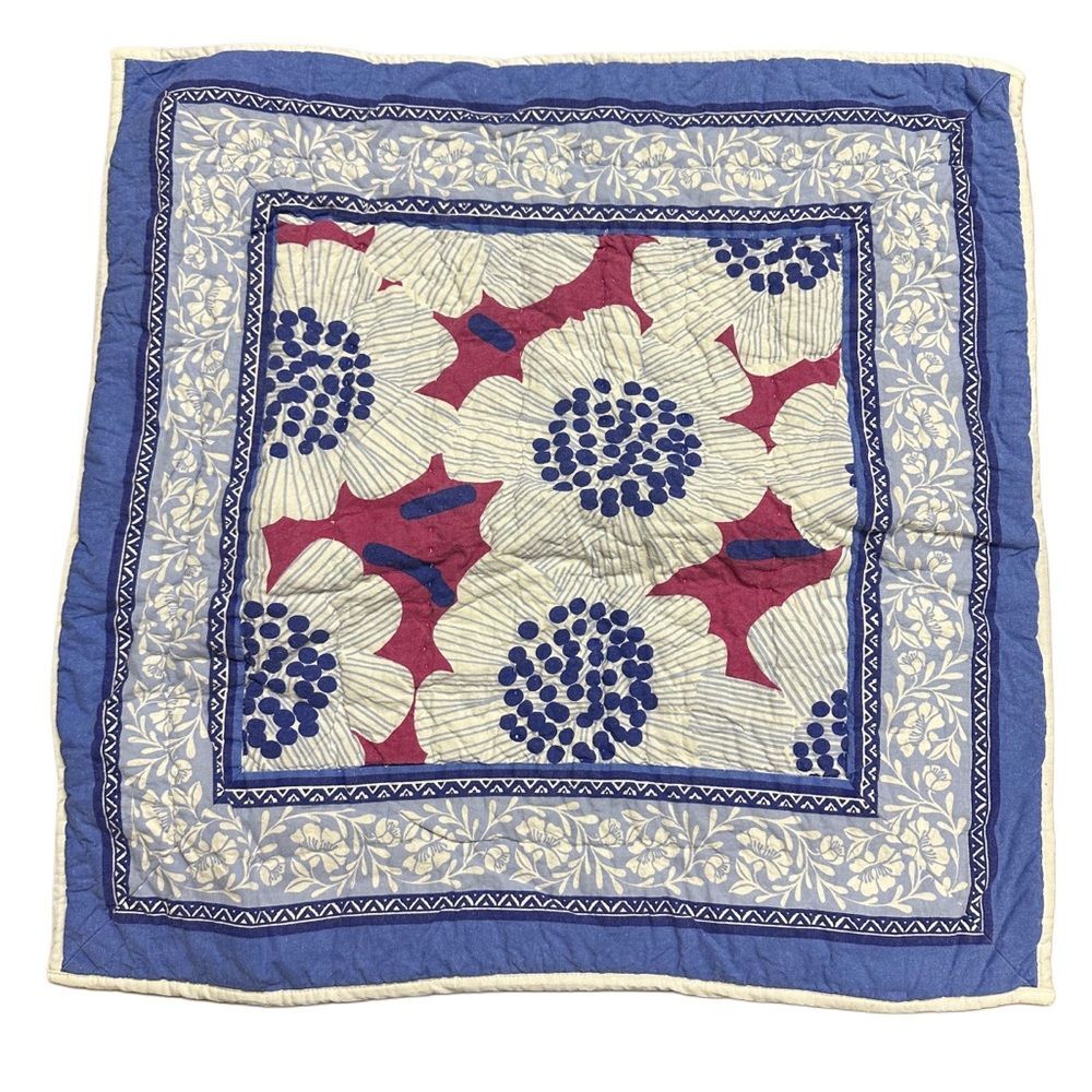 The Company Store Quilted Blue Pink Euro Shams 26x26